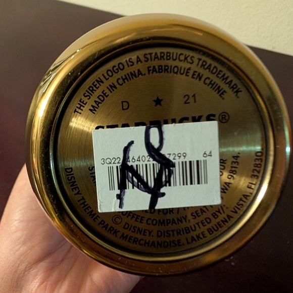 Walt Disney World 50th Anniversary Mickey x Starbucks Gold Metal Bottle Tumbler - Picture 9 of 10